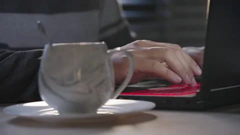 Typing on a laptop keyboard Stock-Footage 164420783