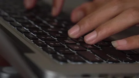 Typing laptop keyboard Stock Footage 219412863