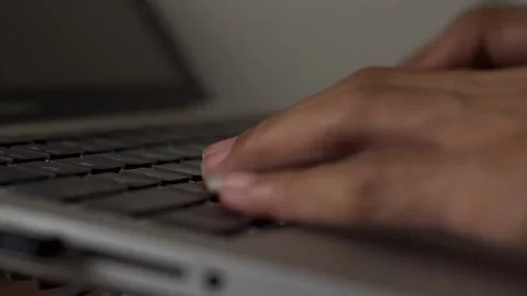Typing on laptop keyboard Stock Footage 219412869