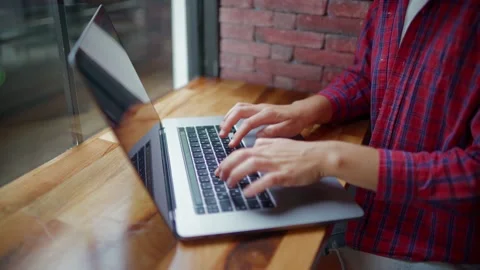 Typing on a laptop keyboard Stock Footage 225030657