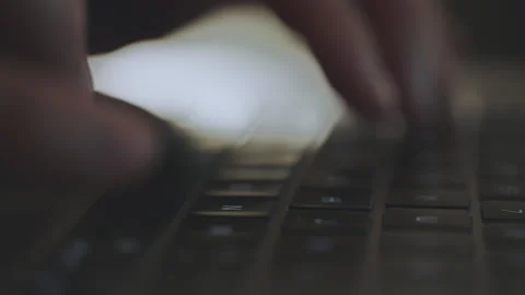 Typing on the laptop keyboard 스톡 동영상 234348572