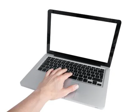 Typing on laptop Stock Photos