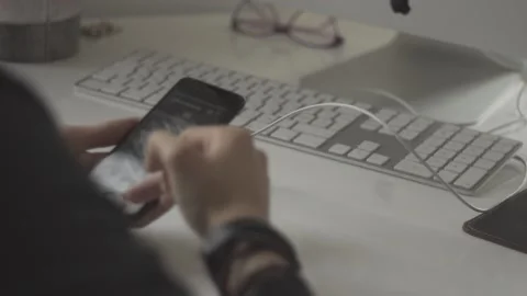 Typing on a laptop. They work in the office. Work in the office. Stock Footage 130226423