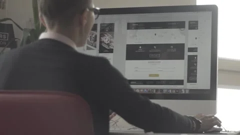 Typing on a laptop. They work in the office. Work in the office. Stock Footage 130226590
