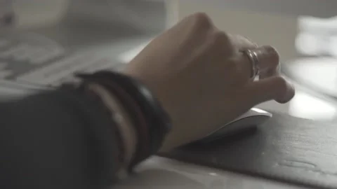 Typing on a laptop. They work in the office. Work in the office. Stock Footage 130226901