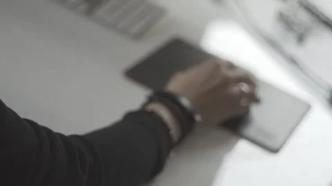 Typing on a laptop. They work in the office. Work in the office. Stock Footage 130227539