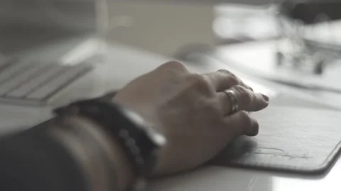 Typing on a laptop. They work in the office. Work in the office. Stock Footage 130227950