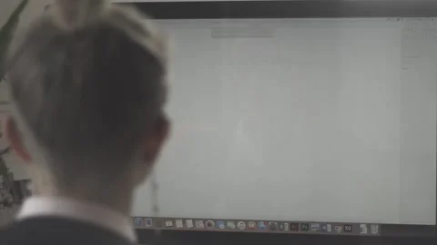 Typing on a laptop. They work in the office. Work in the office. Stock Footage 130228134