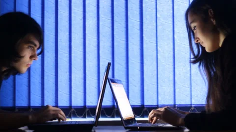 Typing on Laptops a Stock Footage 30428302