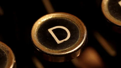 Typing letter D on vintage typewriter Stock Footage 78952383