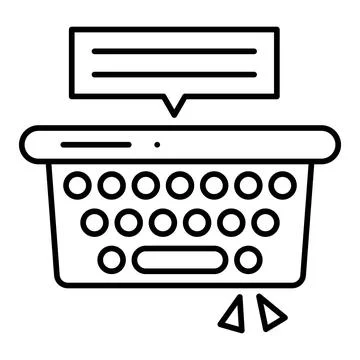 Typing line icon Stock Illustration