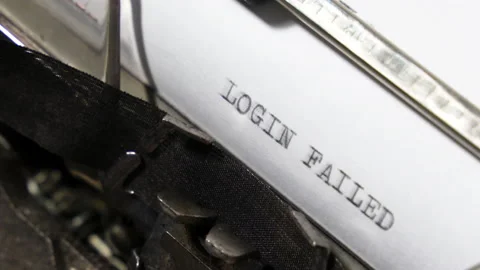 Typing login failed on an old typewriter. 4K Stock Footage 151863150