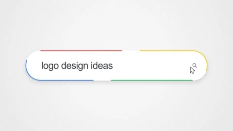 Typing Logo Design Ideas in Search Bar - Close Up Technology Concept Stock Footage 344227633