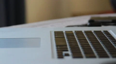 Typing on mac computer while working Stock Footage 56456142