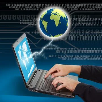 Typing male hands Stock Illustration