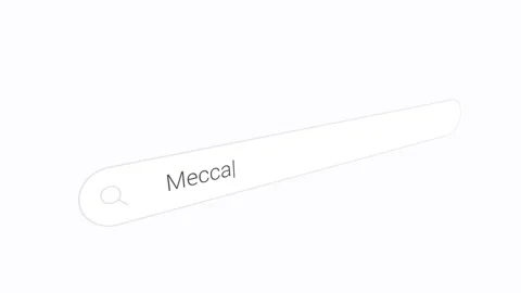 Typing Mecca On The Internet Browser. Close Up Shot Stock Footage 334174076