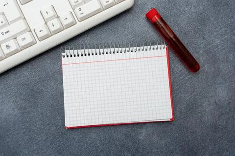 Typing Medical Notes Scientific Studies Treatment Plans Researching Virus Foto stock