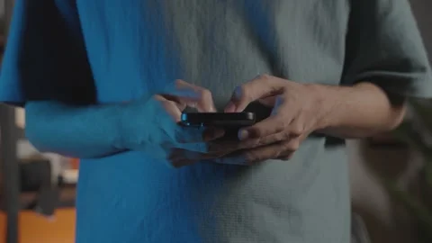 Typing Message on Mobile Phone Stock Footage 337736862