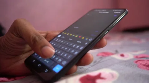 Typing message or e-mail on smartphone Stock Footage 250322173