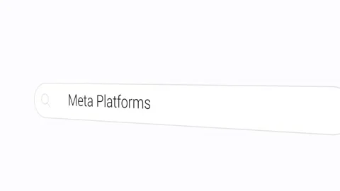 Typing Meta Platforms on the Search Engine Stock Footage 258316780