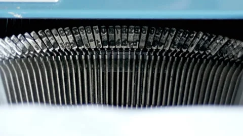 Typing. Metal types in the typewriter Stock Footage 63247221