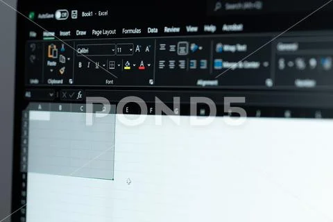 Typing in Microsoft excel ~ Premium Stock Photo #196527994