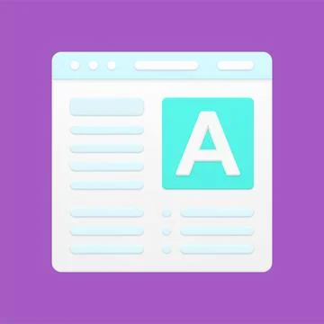 Typing in minimalistic website 3d icon vector illustration 스톡 일러스트