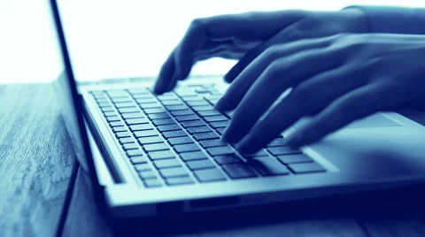 Typing On Modern Laptop Video stock 47894668