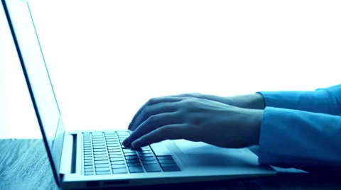 Typing On Modern Laptop Stock Footage 48284546