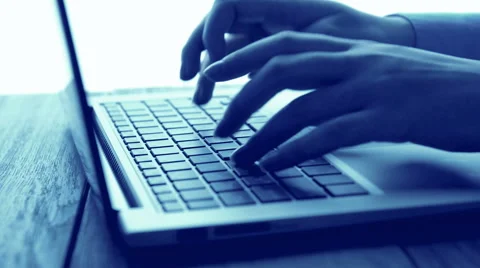 Typing On Modern Laptop Stock Footage 48287776