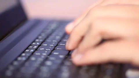 Typing on netbook computer Stock Footage 41544214