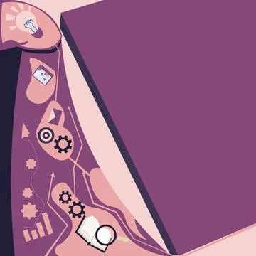 Typing New Book Chapter, Registering Fresh Important Informations, Global Stock Illustration