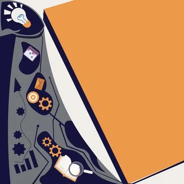 Typing New Book Chapter, Registering Fresh Important Informations, Global Stock Illustration