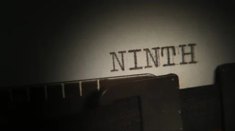 Typing. NINTH to TENTH. Typewriting. Stock Footage 10824375