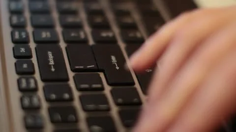Typing on a Notebook Stock Footage 20460555