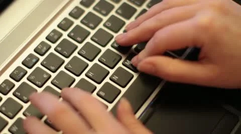 Typing on a Notebook Stock Footage 20460584