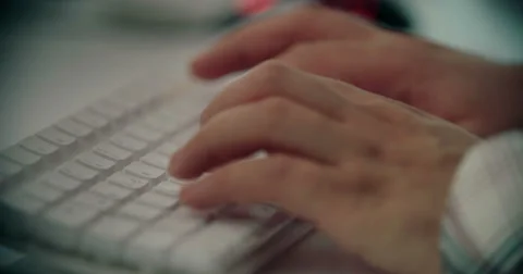 Typing on a Notebook Keyboard Video stock 66743429