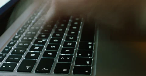 Typing on notebook keyboard time lapse Stock Footage 53515475