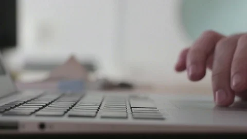 Typing notebook laptop computer Stock Footage 98677393