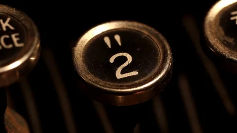Typing number 2 on vintage typewriter Video stock 78991008