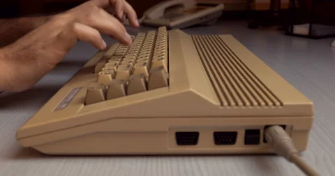 Typing on old computer Stock Footage 166800396
