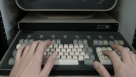 Typing On Old Keyboard Stock Footage 105466491