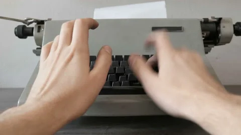 Typing On Old Retro Typewriter. | Stock Video | Pond5