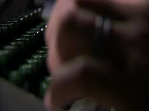 Typing on old typewriter Stock Footage 11401902