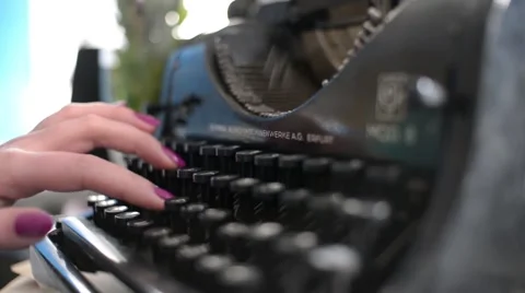 Typing With Old Typewriter Stock Footage 57139748
