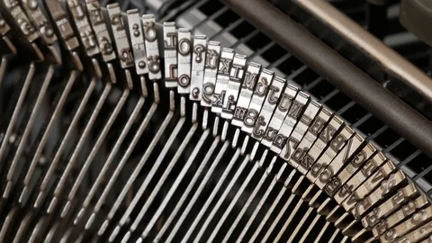 Typing an old typewriter machine (close up) Stock Footage 113505190