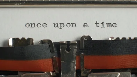 Typing "once upon a time" on typewriter Video stock 87351444