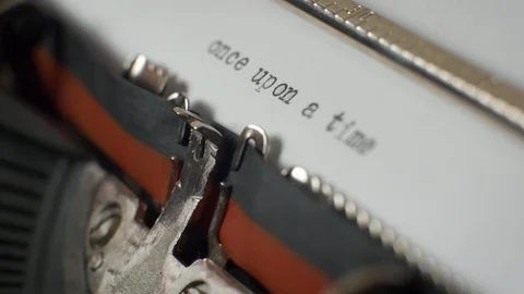Typing "once upon a time" on typewriter Stock Footage 87351744