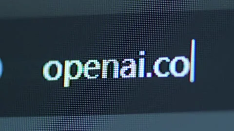 Typing openai into address bar search screen animation Stock-Footage 279475223