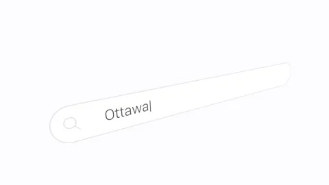 Typing Ottawa In Search Bar With Magnifying Glass Icon. Search Bar Interface Stock Footage 336024412